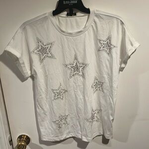 White Sparkly Sequin T-Shirt 🤍